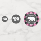 Confettis Baby shower d'ours rose (Devant)