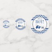 Confettis Baby shower éléphant Navy Blue Grey Boy (Devant)