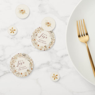 Confettis Baby shower Fleur sauvage d'aquarelle d'automne