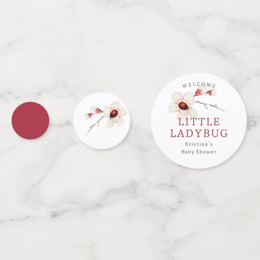 Confettis Baby shower Fleur sauvage Little LadyBug (Derrière)