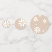 Confettis Baby shower Floral Boho Daisy (Derrière)