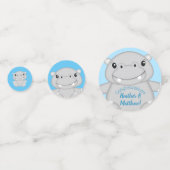 Confettis Baby shower Hippo bleu (Devant)