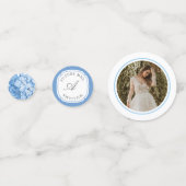 Confettis Baby Shower Mariage Hortensia Bleu (Devant)