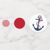 Confettis Baby shower Nautique Rouge Blanc Marine (Devant)