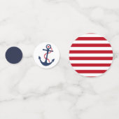 Confettis Baby shower Nautique Rouge Blanc Marine (Derrière)