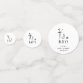 Confettis Baby shower Neutre Moderne Simple C'est un garçon (Derrière)