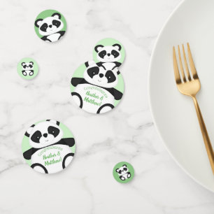 Confettis Baby shower Ours Panda Vert