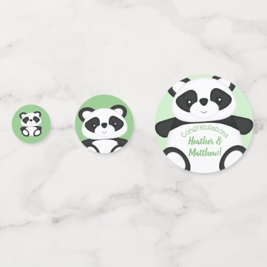 Confettis Baby shower Ours Panda Vert (Devant)