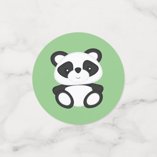 Confettis Baby shower Ours Panda Vert (Petit recto)