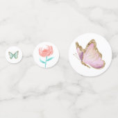 Confettis Baby shower papillon Jardin floral (Derrière)