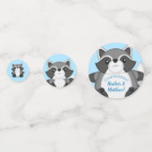 Confettis Baby shower Raccoon bleu (Derrière)