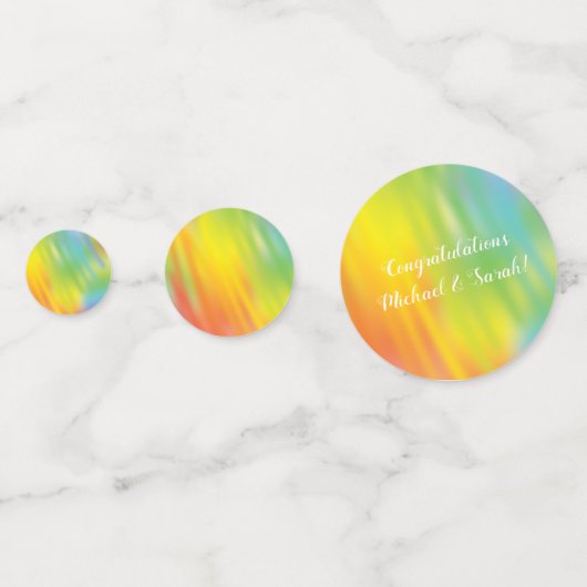 Confettis Baby shower Rainbow Tie Dye (Derrière)