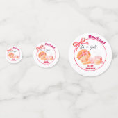 Confettis Baby Shower Rose, Baby Shower Fille (Devant)