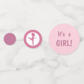 Confettis Baby shower rose Ballerina (Devant)