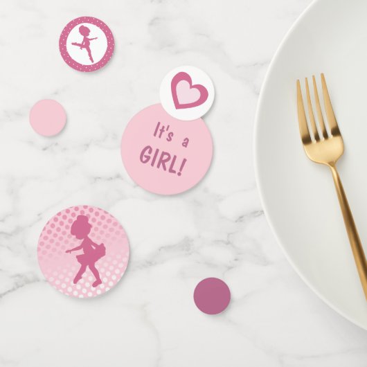 Confettis Baby shower rose Ballerina (Groupe)