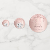 Confettis Baby shower rose or mignon éléphant fille (Derrière)