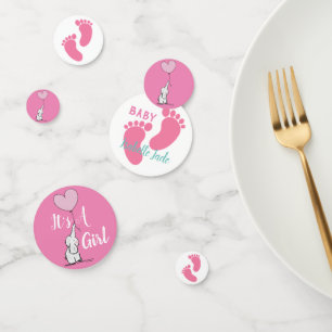 Confettis Baby shower rose personnalisé