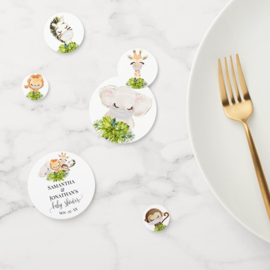 Confettis Baby shower Safari Wild Baby Animaux (Groupe)