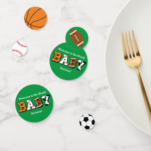 Confettis Baby shower sportif Co-ed Green Genre Neutre