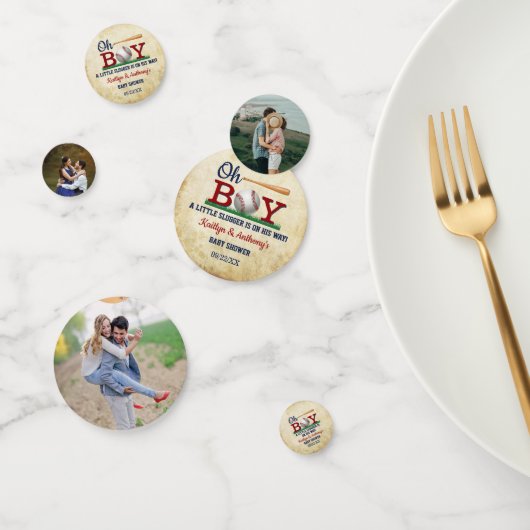 Confettis Baby shower vintage de baseball Boys (Groupe)