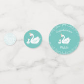 Confettis Baby shower Vintage de cygne (Devant)