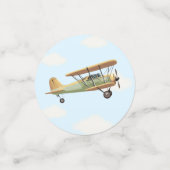 Confettis Baby shower Vintage de l'avion (Petit recto)