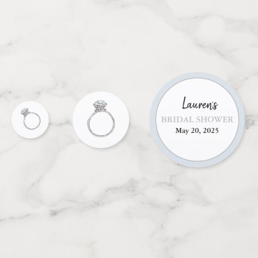 Confettis Bague fiançailles en argent de douche nuptiale per (Devant)