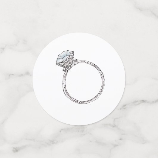 Confettis Bague fiançailles en argent de douche nuptiale per (Petit recto)