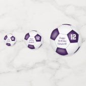 Confettis bal d'anniversaire de sport blanc violet (Devant)