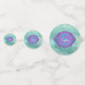 Confettis Balances de sirène turquoise et violette (Devant)