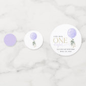 Confettis Balcon Violet, Verdure, Feuillage, Premier Anniver (Devant)