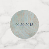 Confettis Balises de Fête des mariées bleu et cuivre (Petit recto)