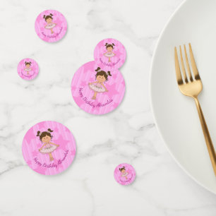 Confettis Ballerina rose mignonne Étoiles et rayures Anniver