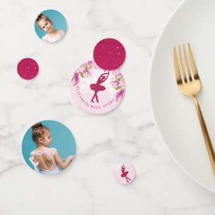 Confettis Ballerina rose photo d'anniversaire