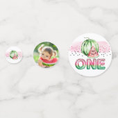 Confettis Balloon Letters Melon photo premier anniversaire (Devant)