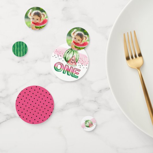 Confettis Balloon Letters Melon photo premier anniversaire (Groupe)