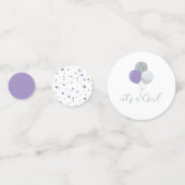 Confettis Balloons Argent & Violet Fille Baby shower Confett (Devant)
