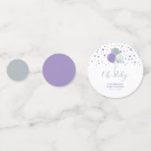 Confettis Balloons Argent & Violet Fille Baby shower Confett (Derrière)