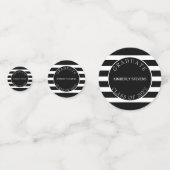 Confettis Bandes Noires Et Blanches - Diplômé (Derrière)