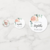 Confettis Baptême fille rose or photo (Devant)