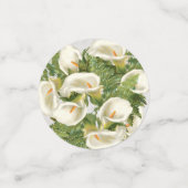 Confettis Baptême Fleurs Géométrique Lys Calla Or Photo (Petit recto)