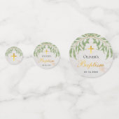 Confettis Baptême Foliage Marbre Faux Gold Foil Feuilles ver (Derrière)