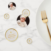 Confettis Baptême Marbre Faux Gold Foil Cross Élégant Script (Groupe)