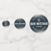 Confettis Bar Mitzvah Photo Bold Charcoal Grey Silver Foil (Derrière)