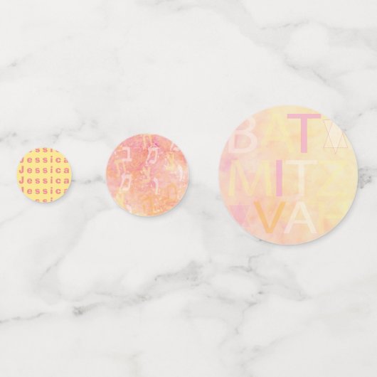 Confettis Bar ou Bat mitzvah tout simplement subtil (Derrière)