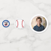 Confettis Baseball Ball Kids Photo Anniversaire (Derrière)