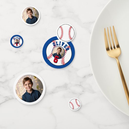 Confettis Baseball Ball Kids Photo Anniversaire (Groupe)