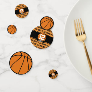 Confettis Basketball Nom personnalisé Age Slam Dunk