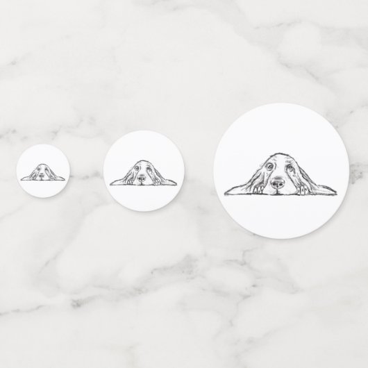 Confettis basset blanc (Derrière)