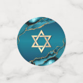 Confettis Bat mitzvah 2 Photo Agate Turquoise Ombre Script (Petit recto)